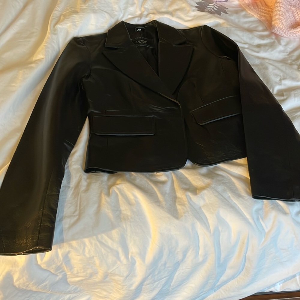 Black leather jacket